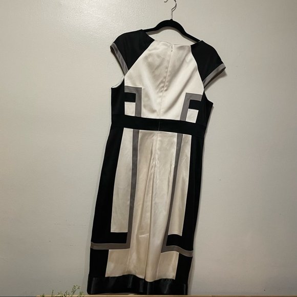 JAX Color Block Cap Sleeve Body Con Wiggle Dress size 14 - Picture 4 of 8